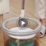 Mop rotund de curățat podele cu găleată de apă – video