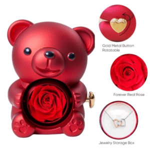 Colier HEARTS cu urs rotativ