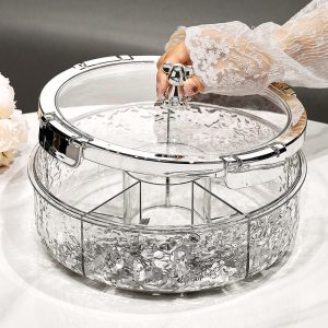 Bol transparent elegant pentru gustări cu capac