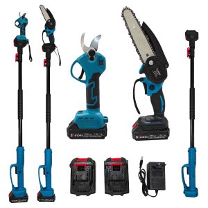 SET AKU: 3în1 - Ferăstrău + Foarfecă + Baston telescopic