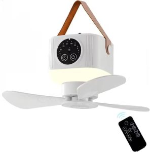 Ventilator de tavan portabil cu lumini și telecomandă