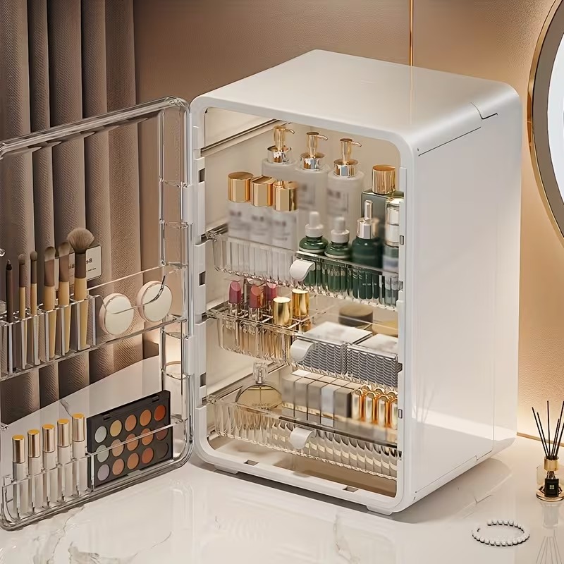 Organizator spațios și transparent pentru produse cosmetice (40x27x24 cm)